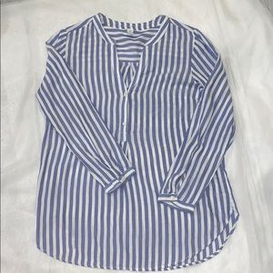 Old Navy Blue and White Striped Tunic Top- M
